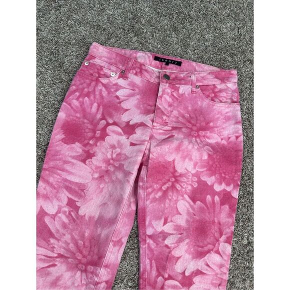 Theory Pink Floral Print Jeans Women’s Size 2 Flared Bootcut Ankle Length Cotton - Picture 10 of 10